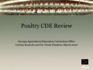 Poultry CDE Review