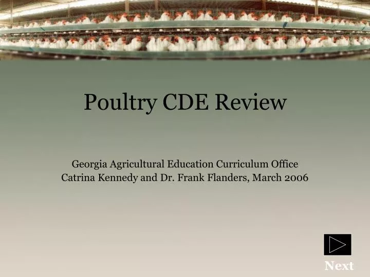 poultry cde review