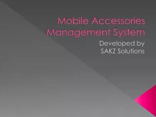 Mobile Accessories Management System
