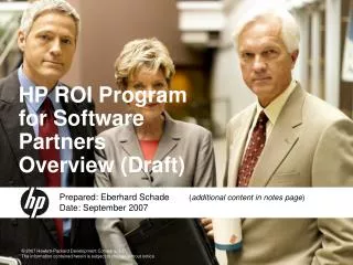 HP ROI Program for Software Partners Overview (Draft)