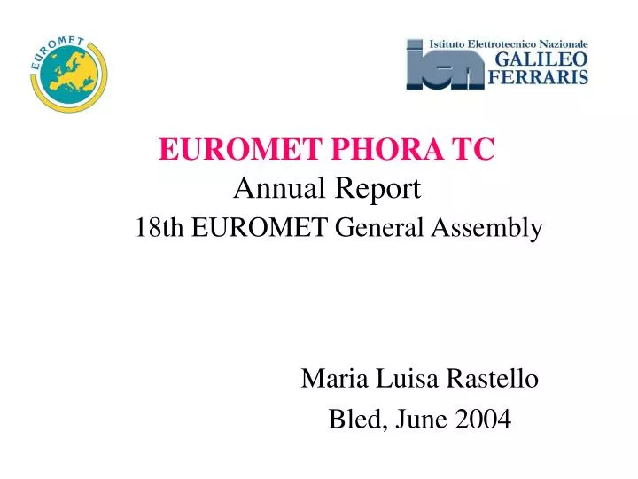 euromet phora tc annual report 18th euromet general assembly