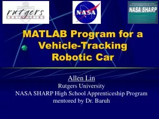 MATLAB Program for a Vehicle-Tracking Robotic Car