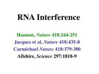 RNA Interference