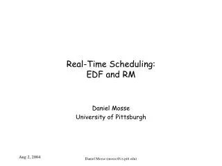 Real-Time Scheduling: EDF and RM