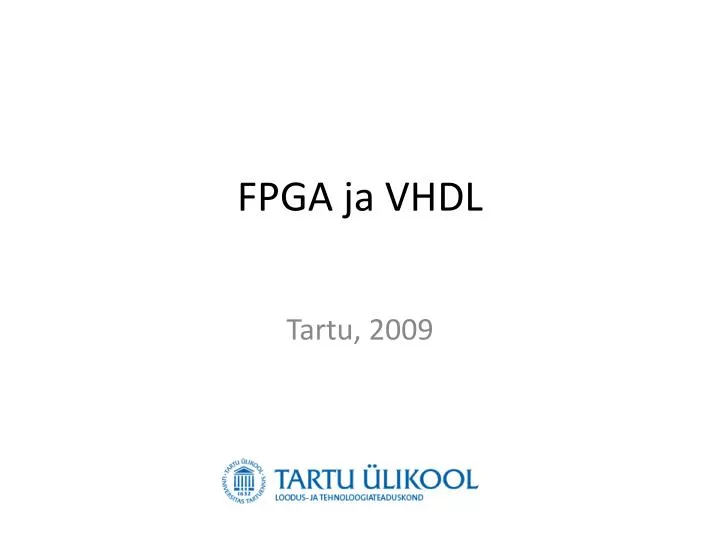 fpga ja vhdl