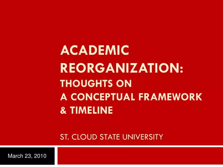 academic reorganization thoughts on a conceptual framework timeline st cloud state university
