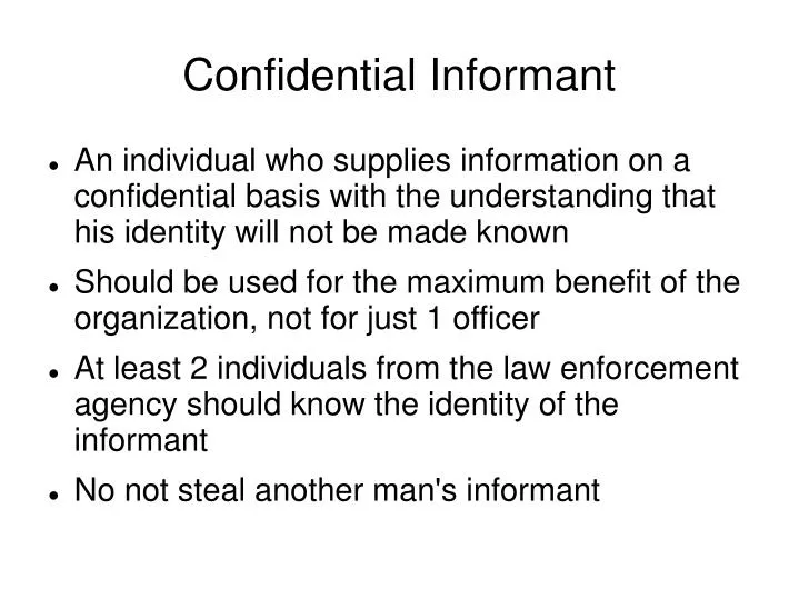 confidential informant