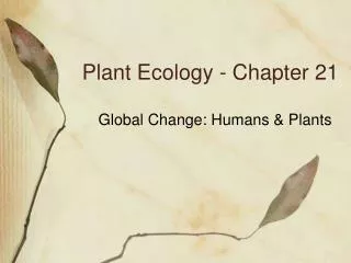 Plant Ecology - Chapter 21