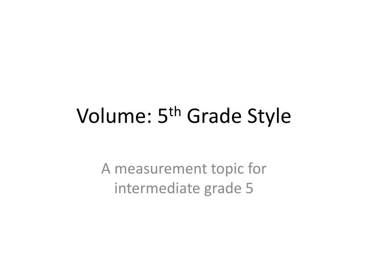 volume 5 th grade style