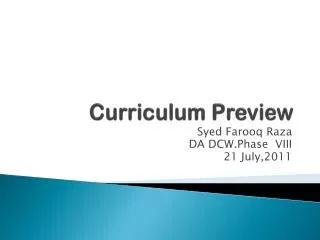 Curriculum Preview