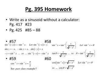 Pg. 395 Homework