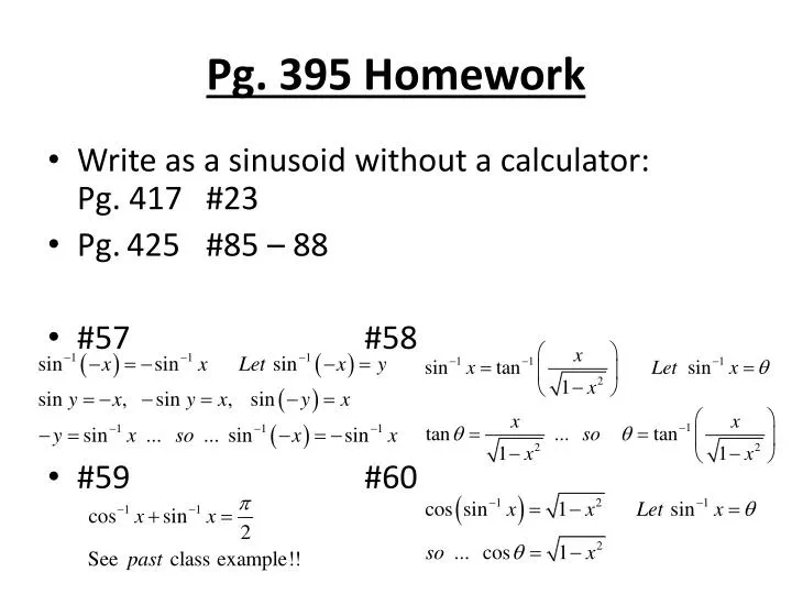pg 395 homework