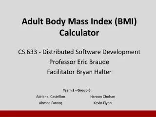 Adult Body Mass Index (BMI) Calculator
