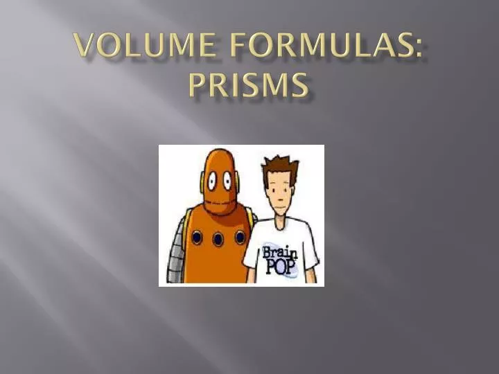 volume formulas prisms