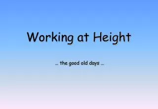 Working at Height