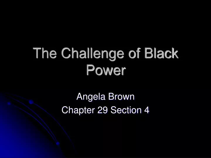 the challenge of black power