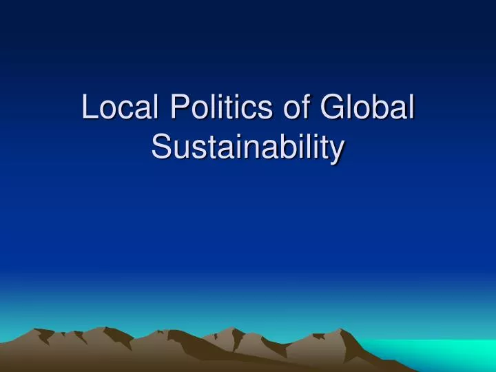 local politics of global sustainability