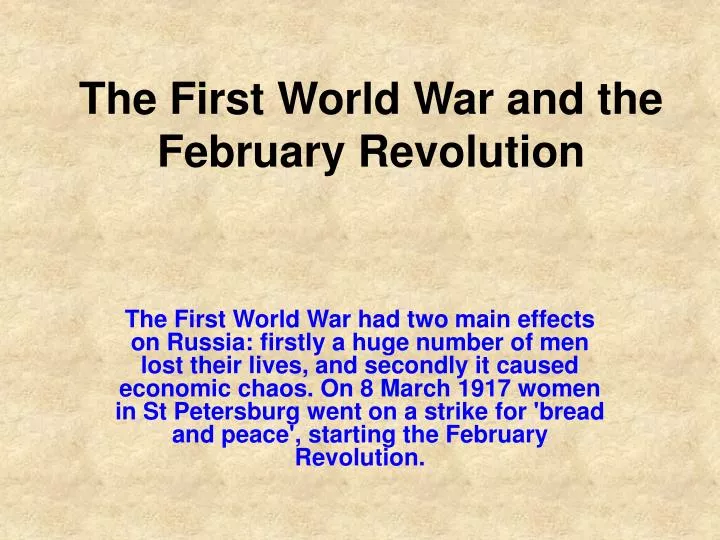 the first world war and the february revolution