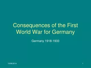 Consequences of the First World War for Germany