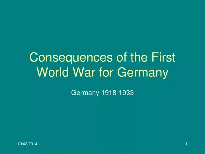 consequences of the first world war for germany