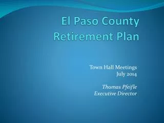 El Paso County Retirement Plan