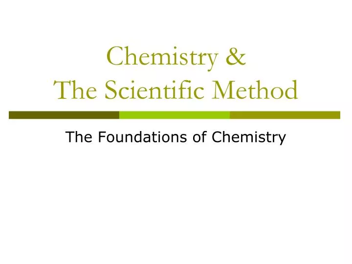 chemistry the scientific method