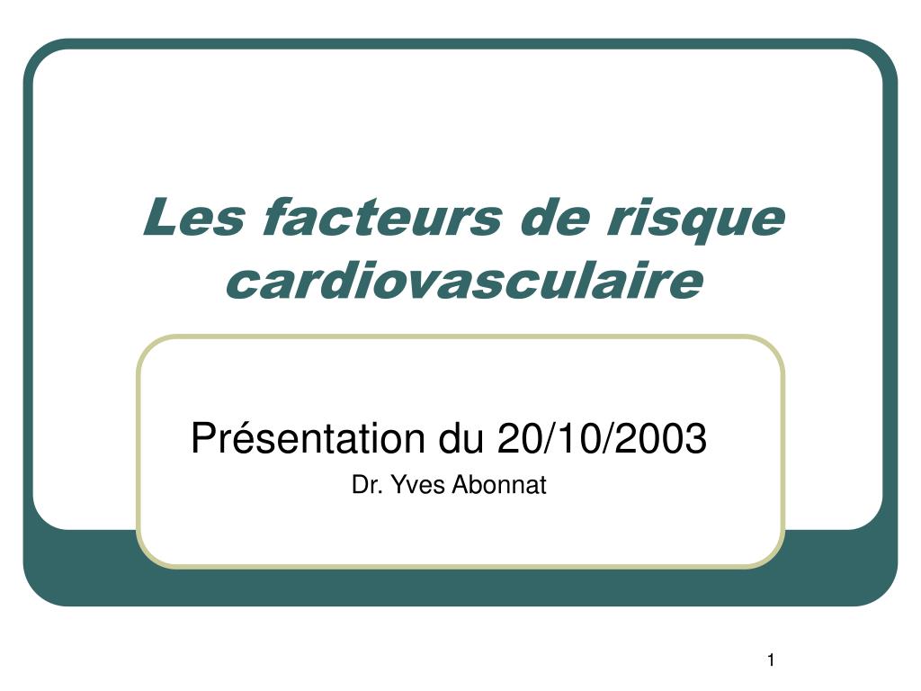 PPT - Les facteurs de risque cardiovasculaire PowerPoint Presentation ...