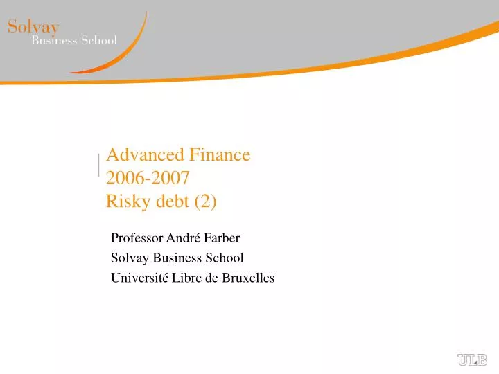 advanced finance 2006 2007 risky debt 2