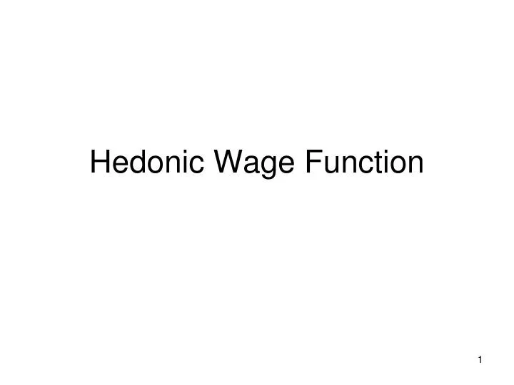 hedonic wage function