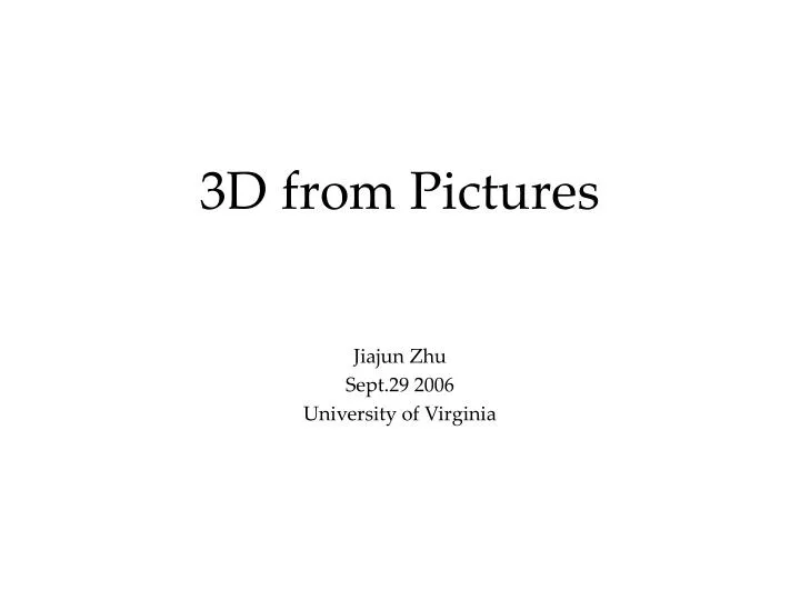 3d from pictures