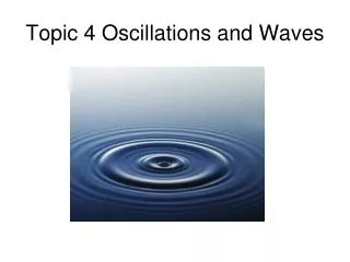 Topic 4 Oscillations and Waves