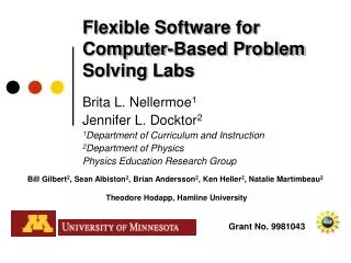 Flexible Software for Computer-Based Problem Solving Labs