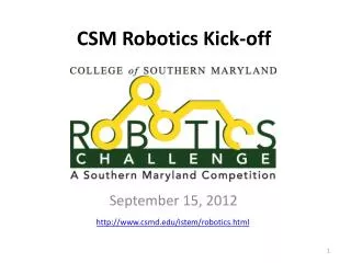 CSM Robotics Kick-off