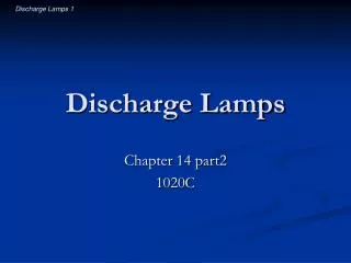 Discharge Lamps