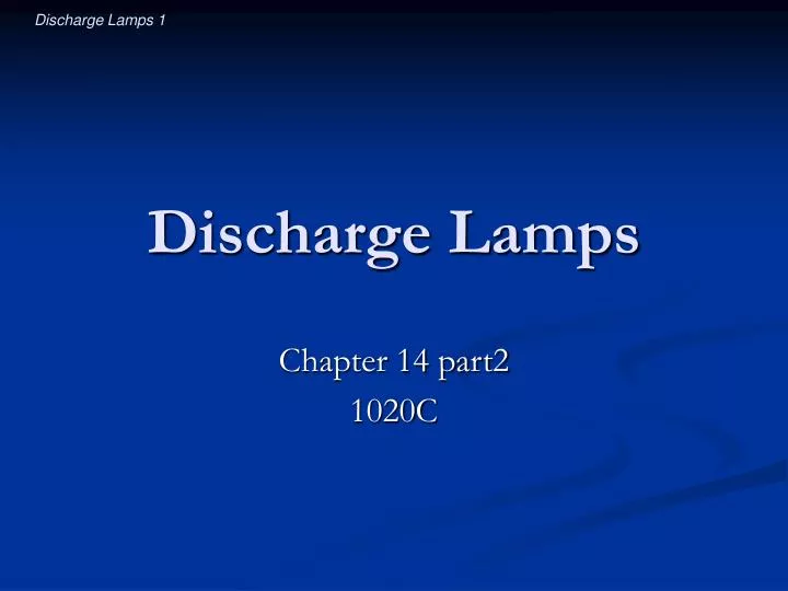 discharge lamps