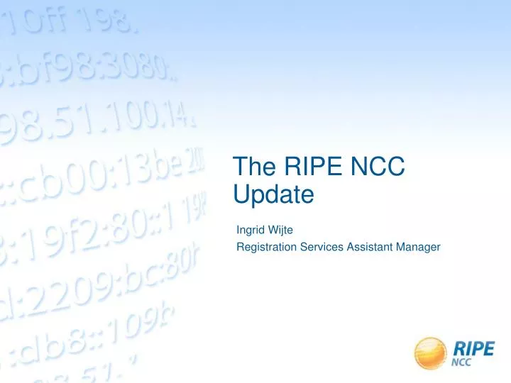 the ripe ncc update