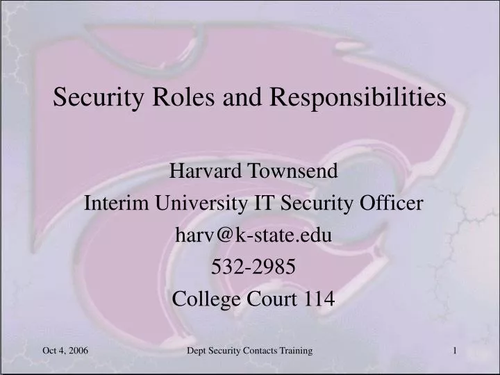 security roles and responsibilities
