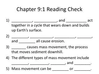 Chapter 9:1 Reading Check