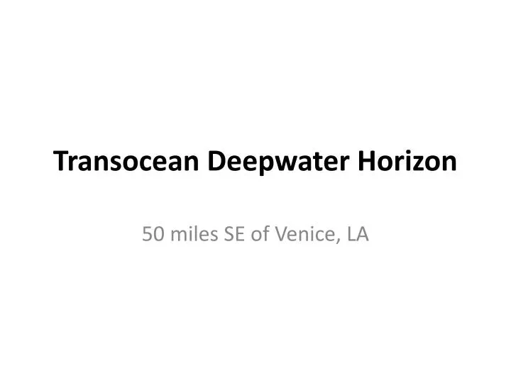 transocean deepwater horizon