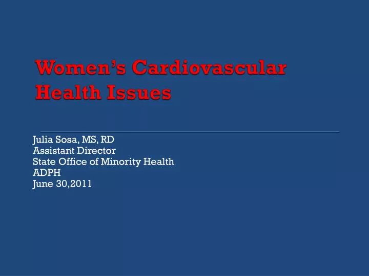 women s cardiovascular health issues