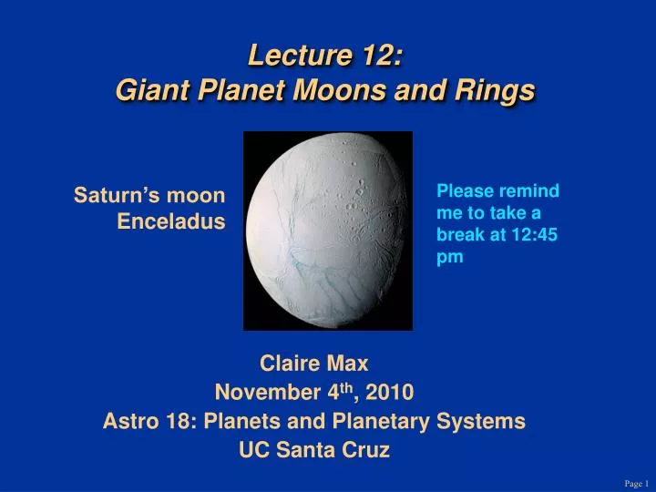 lecture 12 giant planet moons and rings