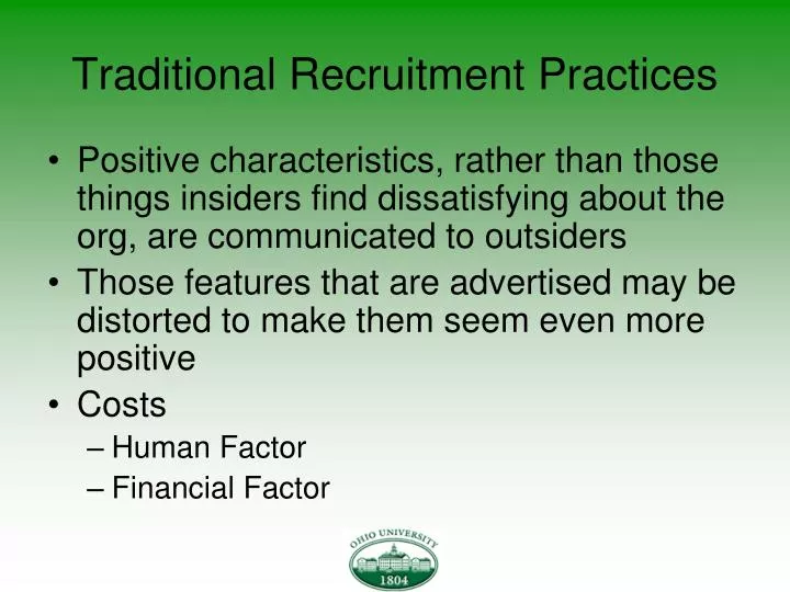 traditional recruitment practices