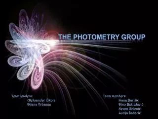 THE PHOTOMETRY GROUP