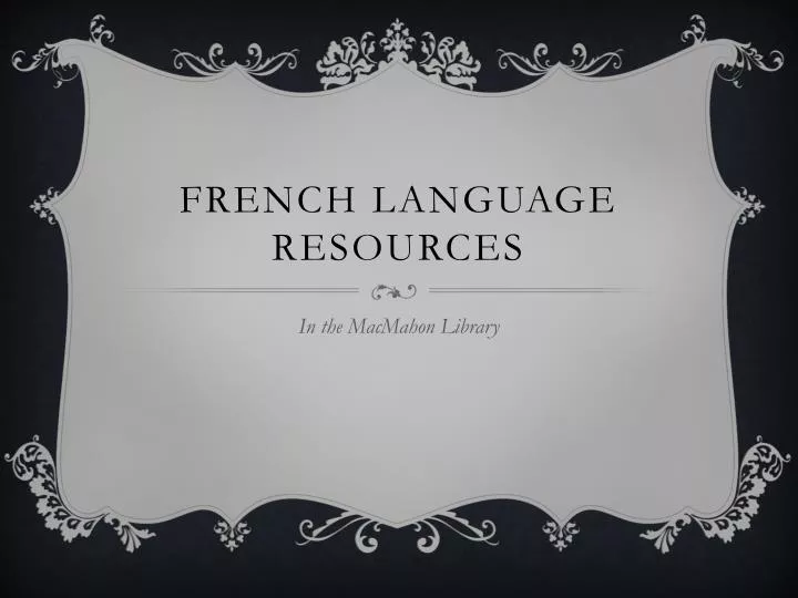 french language resources