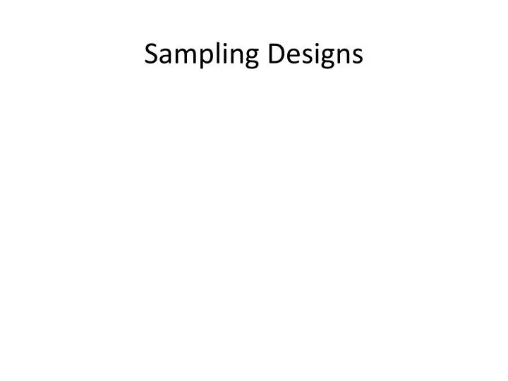 sampling designs