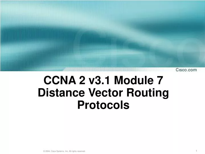 ccna 2 v3 1 module 7 distance vector routing protocols
