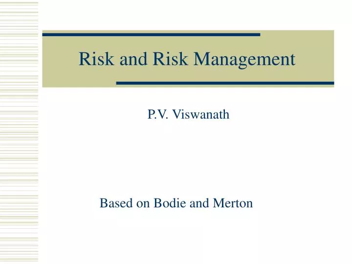 risk and risk management