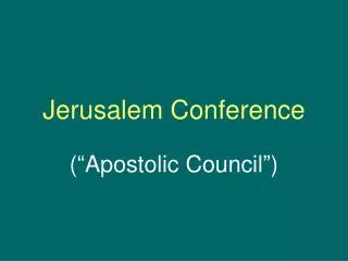 Jerusalem Conference