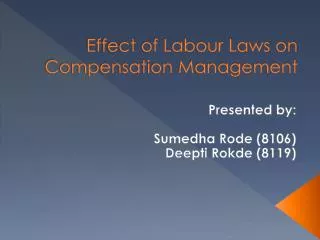 Effect of Labour Laws on Compensation Management