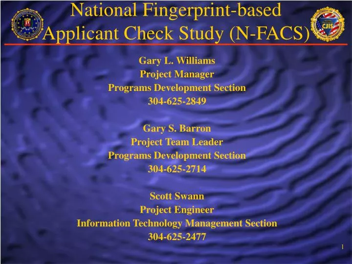 national fingerprint based applicant check study n facs